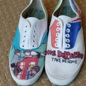 City Sneaks One Direction Shoes Painted size 7